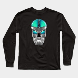 Light blue skull with transparent background Long Sleeve T-Shirt